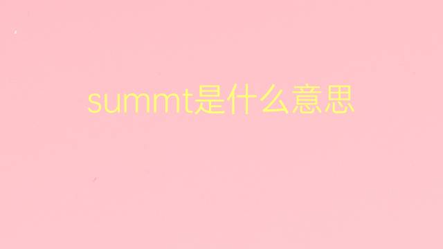 summt是什么意思 summt的翻译、读音、例句、中文解释