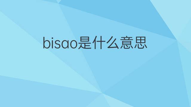 bisao是什么意思 bisao的翻译、读音、例句、中文解释