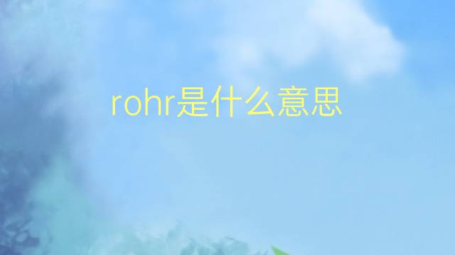 rohr是什么意思 rohr的翻译、读音、例句、中文解释