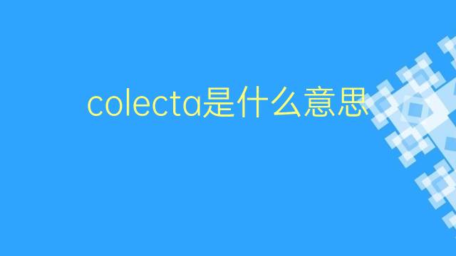 colecta是什么意思 colecta的翻译、读音、例句、中文解释