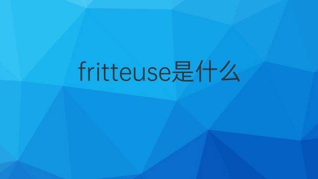 fritteuse是什么意思 fritteuse的翻译、读音、例句、中文解释