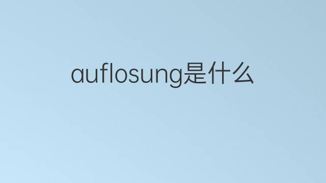 auflosung是什么意思 auflosung的翻译、读音、例句、中文解释