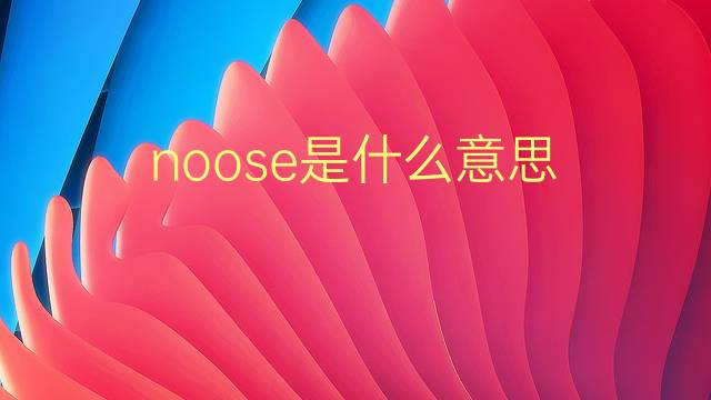 noose是什么意思 noose的翻译、读音、例句、中文解释