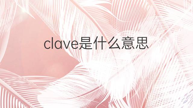 clave是什么意思 clave的翻译、读音、例句、中文解释