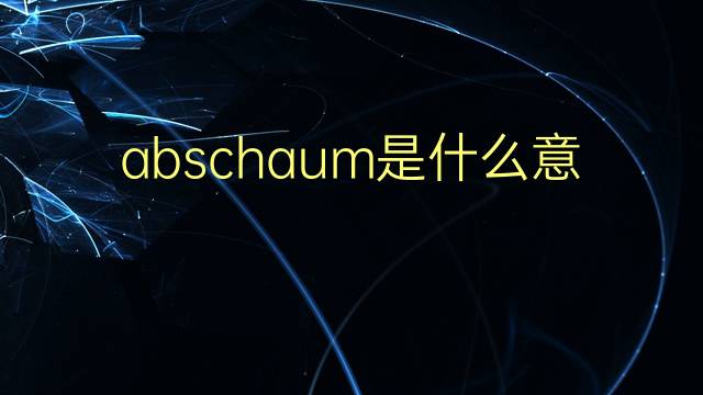 abschaum是什么意思 abschaum的翻译、读音、例句、中文解释