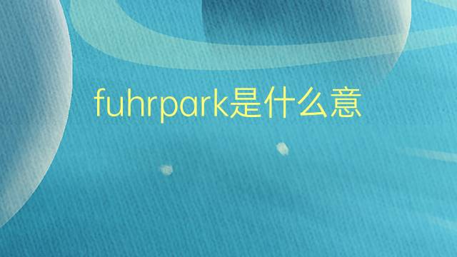 fuhrpark是什么意思 fuhrpark的翻译、读音、例句、中文解释