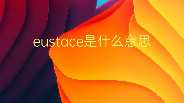 eustace是什么意思 eustace的翻译、读音、例句、中文解释