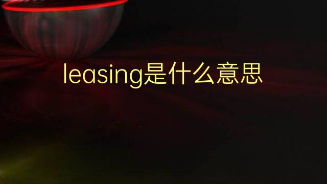 leasing是什么意思 leasing的翻译、读音、例句、中文解释