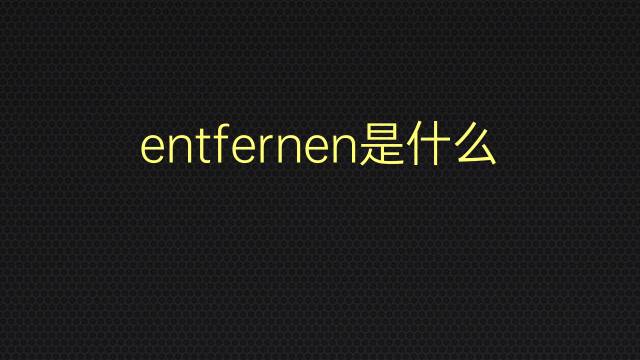 entfernen是什么意思 entfernen的翻译、读音、例句、中文解释