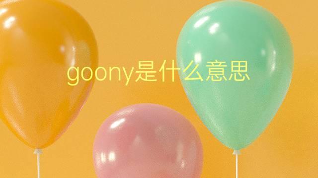 goony是什么意思 goony的翻译、读音、例句、中文解释