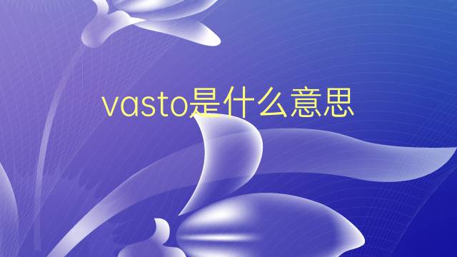 vasto是什么意思 vasto的翻译、读音、例句、中文解释