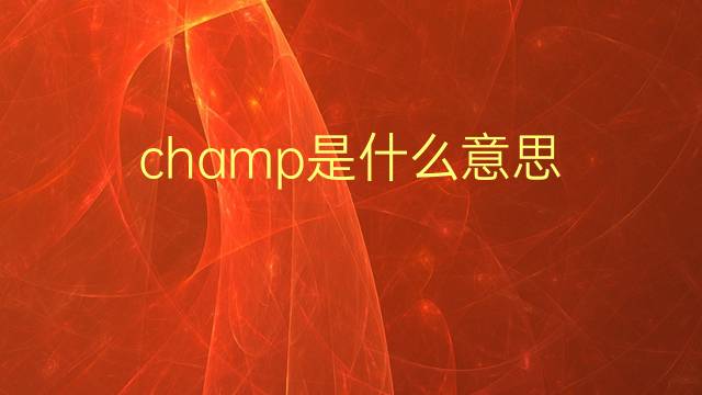 champ是什么意思 champ的翻译、读音、例句、中文解释