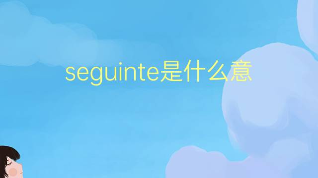 seguinte是什么意思 seguinte的翻译、读音、例句、中文解释