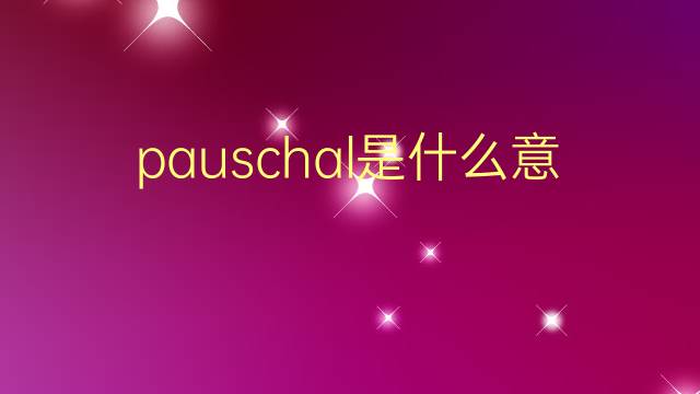 pauschal是什么意思 pauschal的翻译、读音、例句、中文解释