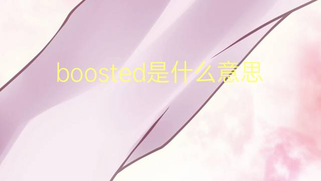 boosted是什么意思 boosted的翻译、读音、例句、中文解释