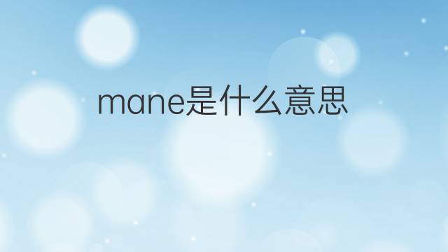 mane是什么意思 mane的翻译、读音、例句、中文解释