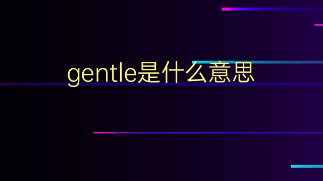 gentle是什么意思 gentle的翻译、读音、例句、中文解释