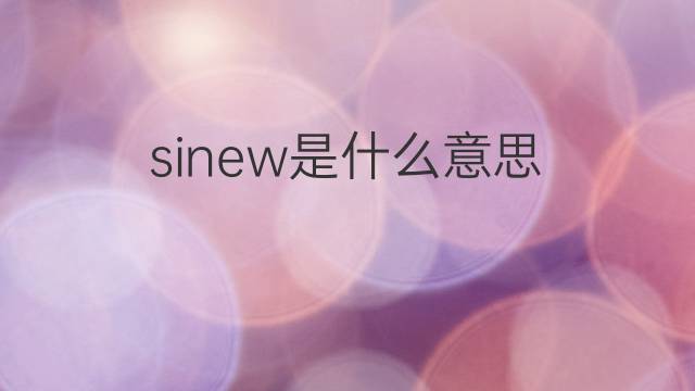 sinew是什么意思 sinew的翻译、读音、例句、中文解释