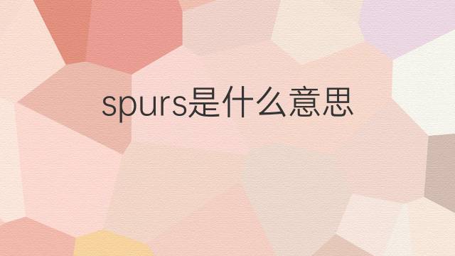 spurs是什么意思 spurs的翻译、读音、例句、中文解释