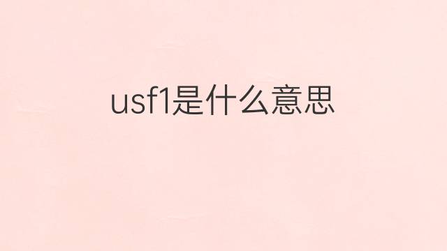 usf1是什么意思 usf1的翻译、读音、例句、中文解释