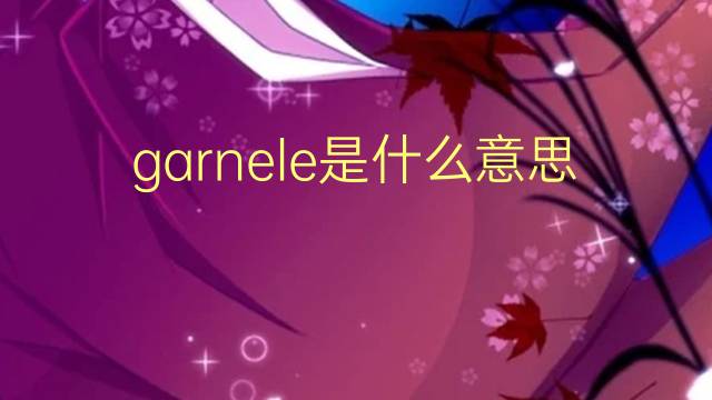 garnele是什么意思 garnele的翻译、读音、例句、中文解释