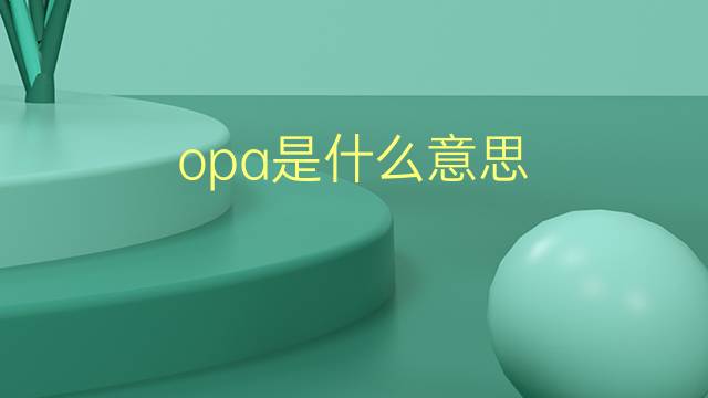 opa是什么意思 opa的翻译、读音、例句、中文解释