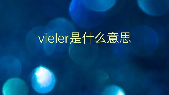 vieler是什么意思 vieler的翻译、读音、例句、中文解释