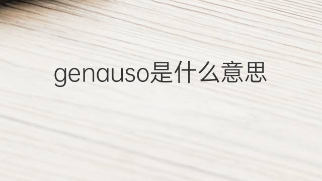 genauso是什么意思 genauso的翻译、读音、例句、中文解释