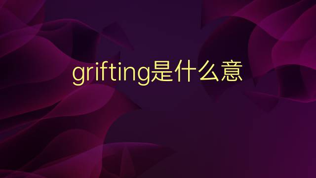 grifting是什么意思 grifting的翻译、读音、例句、中文解释