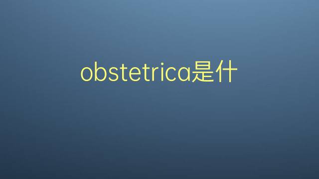 obstetrica是什么意思 obstetrica的翻译、读音、例句、中文解释