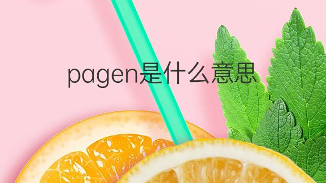 pagen是什么意思 pagen的翻译、读音、例句、中文解释