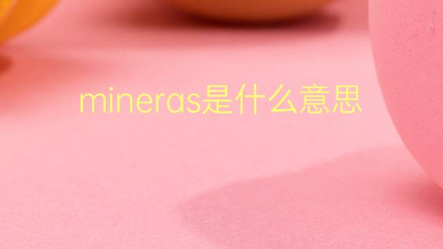 mineras是什么意思 mineras的翻译、读音、例句、中文解释