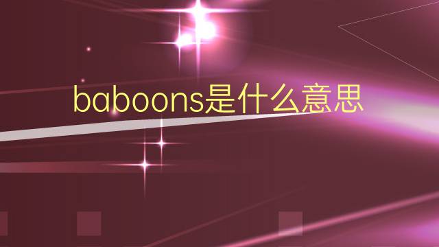 baboons是什么意思 baboons的翻译、读音、例句、中文解释