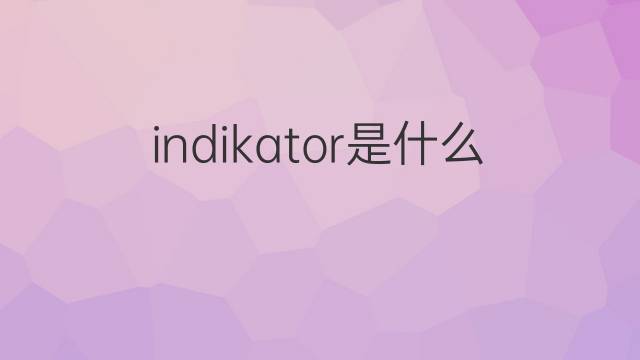 indikator是什么意思 indikator的翻译、读音、例句、中文解释