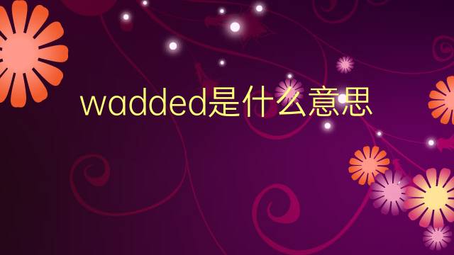 wadded是什么意思 wadded的翻译、读音、例句、中文解释