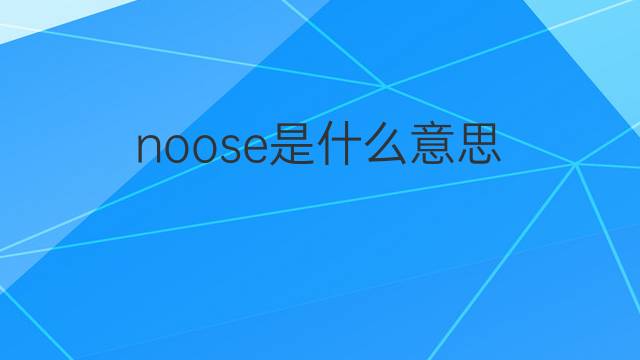 noose是什么意思 noose的翻译、读音、例句、中文解释