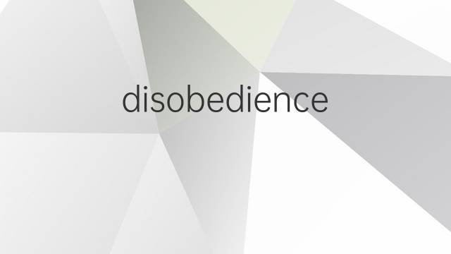 disobedience是什么意思 disobedience的翻译、读音、例句、中文解释