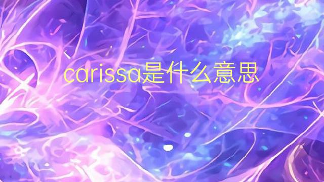 carissa是什么意思 carissa的翻译、读音、例句、中文解释