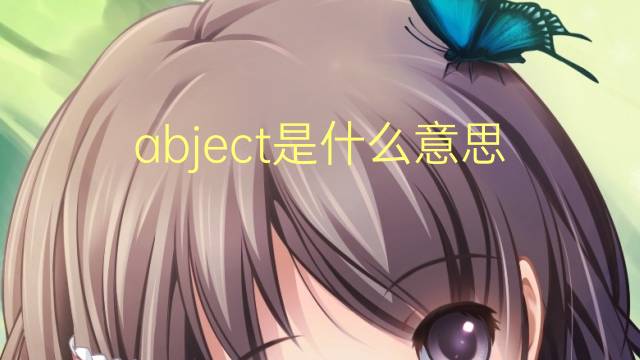 abject是什么意思 abject的翻译、读音、例句、中文解释