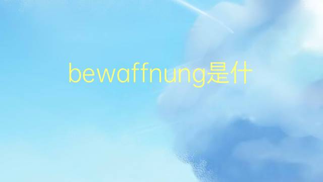 bewaffnung是什么意思 bewaffnung的翻译、读音、例句、中文解释