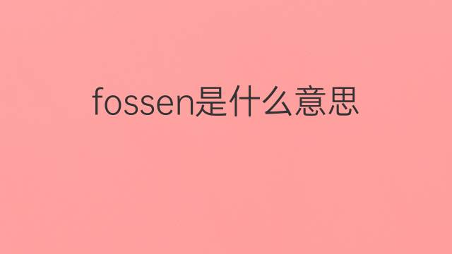 fossen是什么意思 fossen的翻译、读音、例句、中文解释