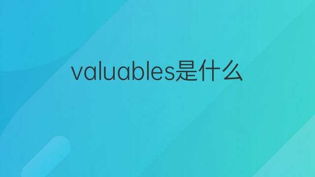 valuables是什么意思 valuables的翻译、读音、例句、中文解释