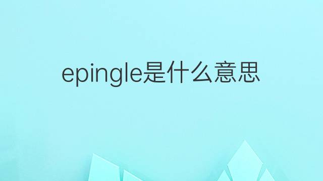 epingle是什么意思 epingle的翻译、读音、例句、中文解释