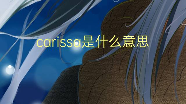 carissa是什么意思 carissa的翻译、读音、例句、中文解释