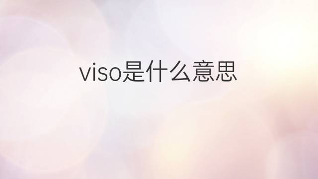 viso是什么意思 viso的翻译、读音、例句、中文解释