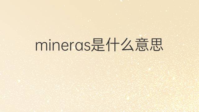 mineras是什么意思 mineras的翻译、读音、例句、中文解释