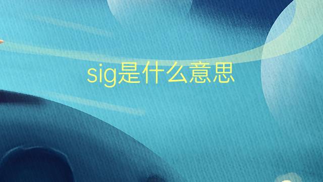 sig是什么意思 sig的翻译、读音、例句、中文解释