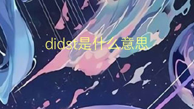 didst是什么意思 didst的翻译、读音、例句、中文解释