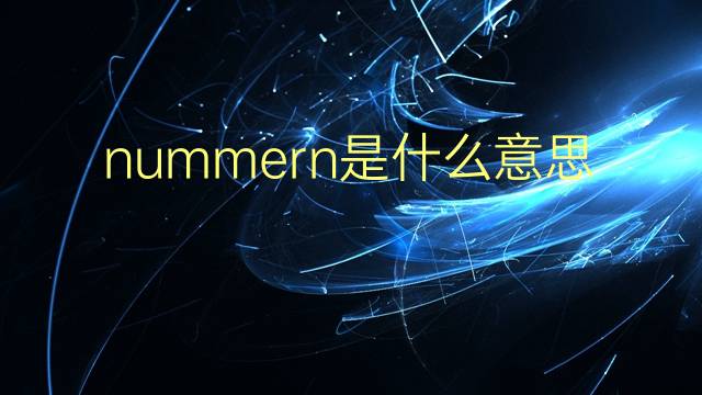 nummern是什么意思 nummern的翻译、读音、例句、中文解释