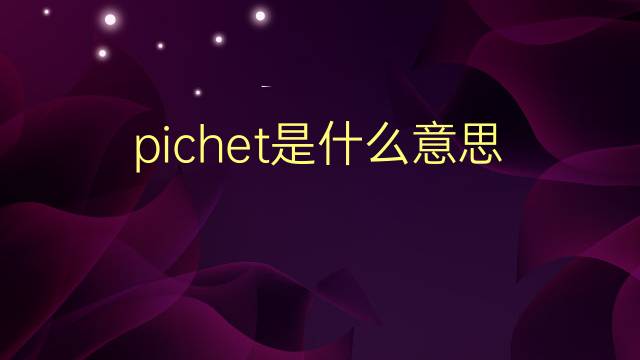 pichet是什么意思 pichet的翻译、读音、例句、中文解释